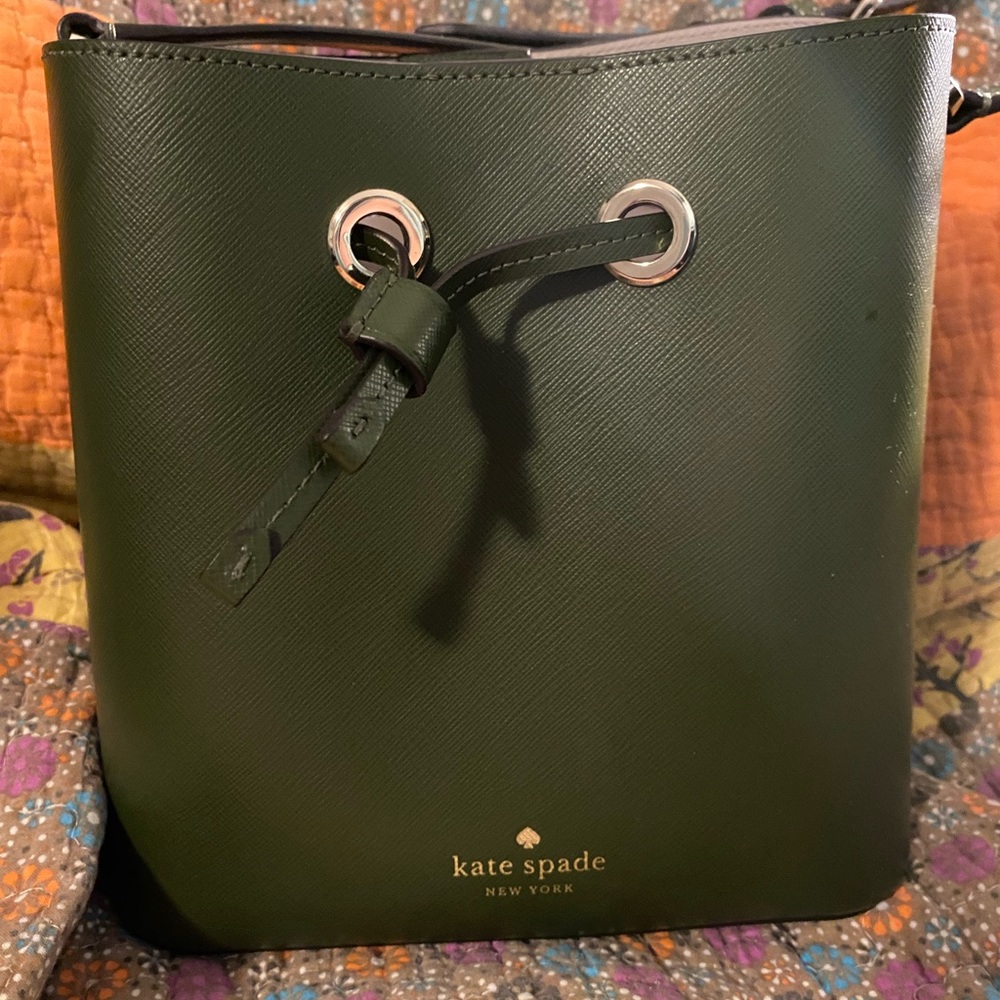 Kate Spade small bucket enchanted green purse